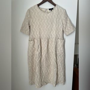 Roolee Cream Textured Dress, NWT